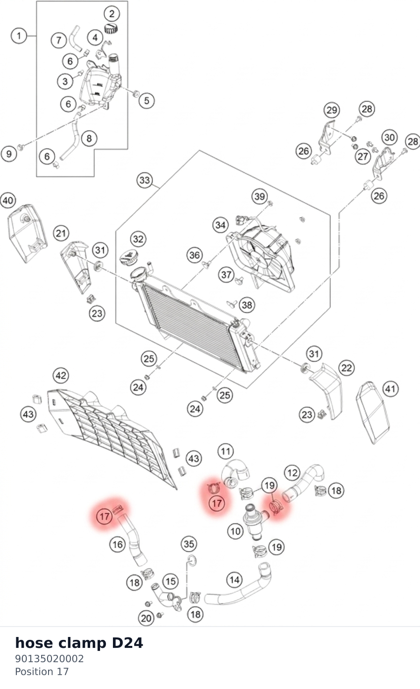 Diagram preview: hose clamp D24 (90135020002)