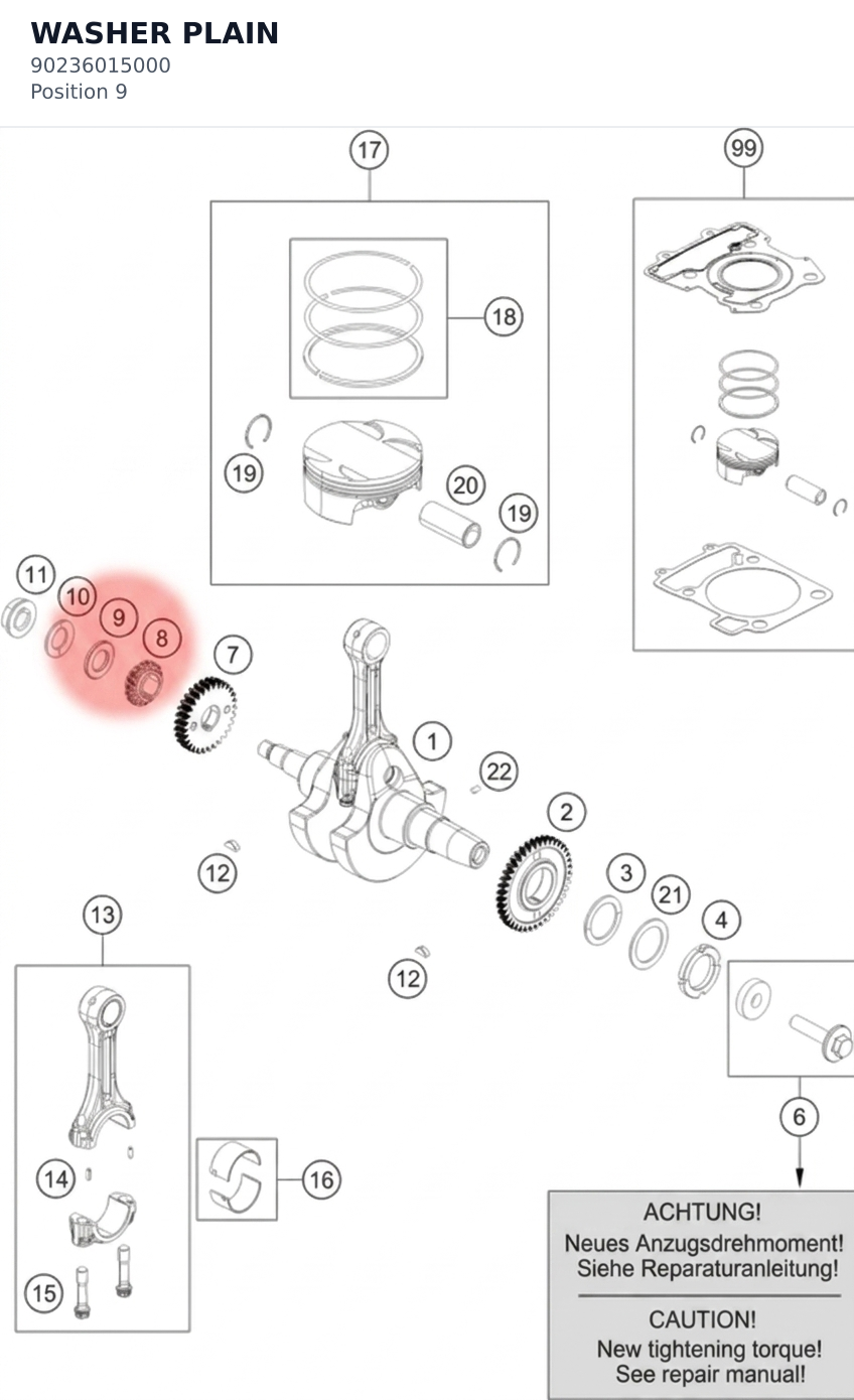 Diagram preview: WASHER PLAIN (90236015000)