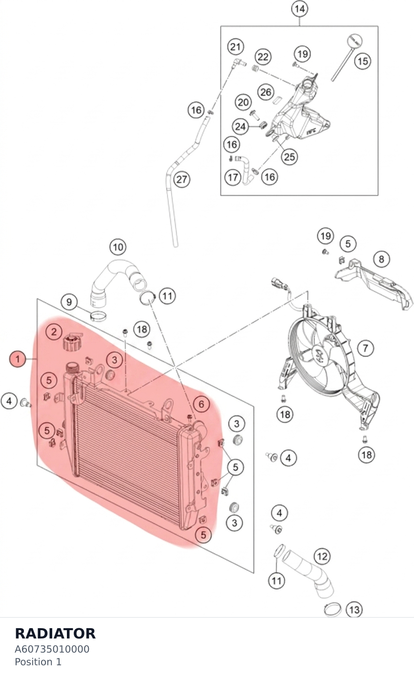 Diagram preview: RADIATOR (A60735010000)
