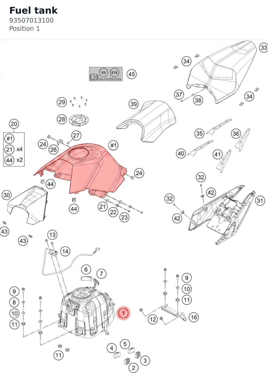 Diagram preview: Fuel tank (93507013100)