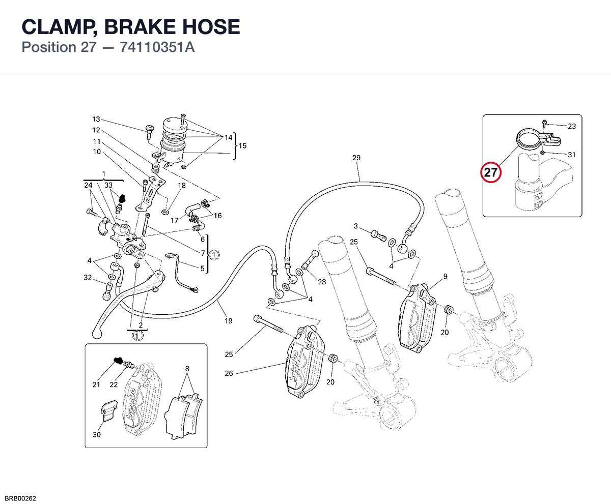 CLAMP, BRAKE HOSE 74110351A diagram position