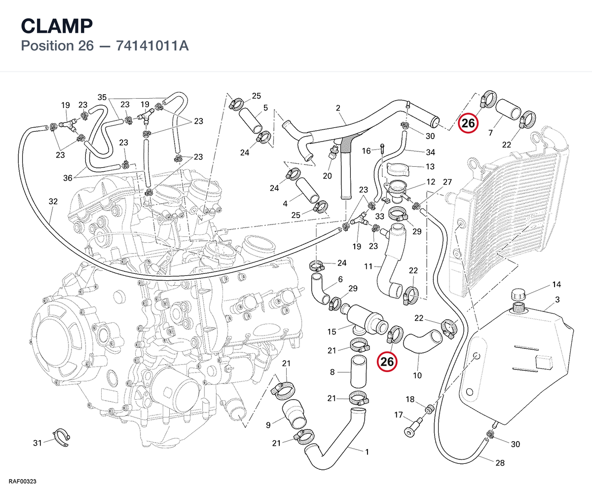 CLAMP 74141011A diagram position