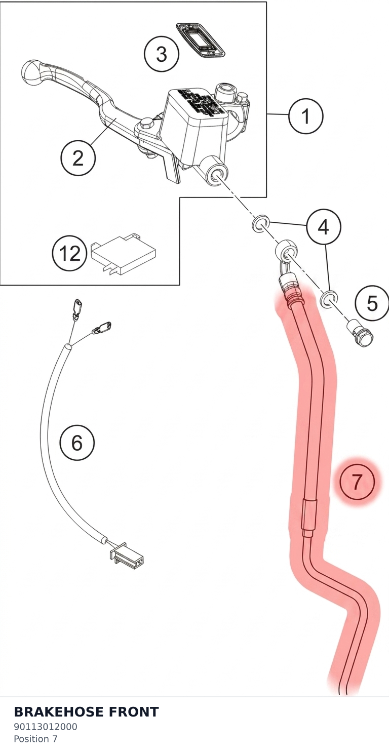 Diagram preview: BRAKEHOSE FRONT (90113012000)