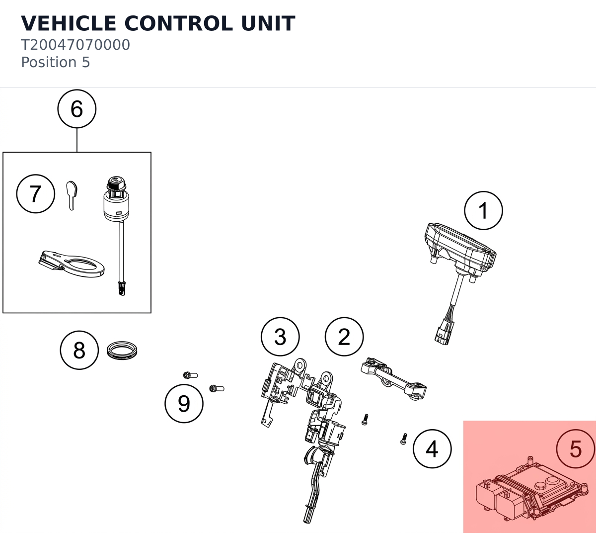 Diagram preview: VEHICLE CONTROL UNIT (T20047070000)