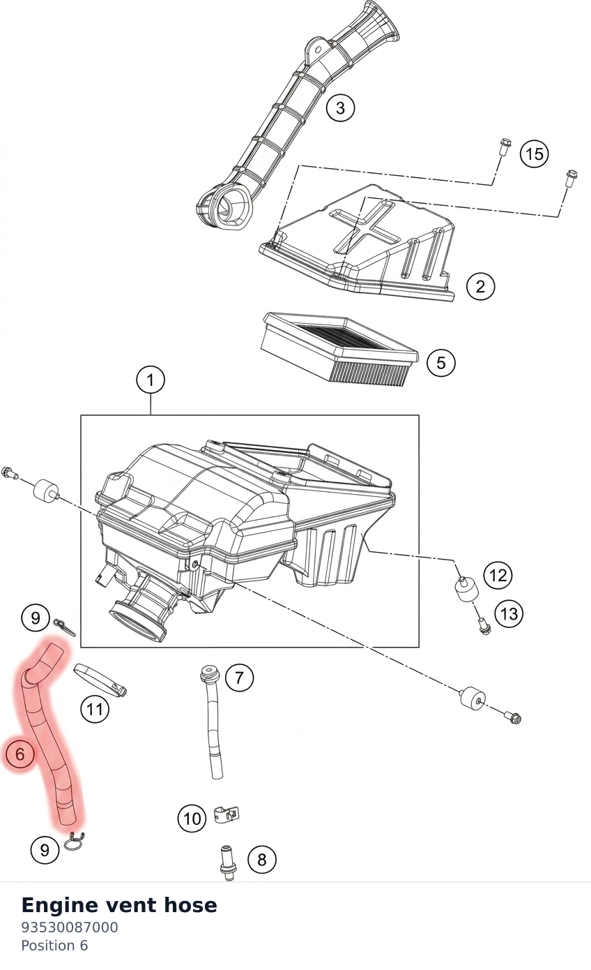Diagram preview: Engine vent hose (93530087000)