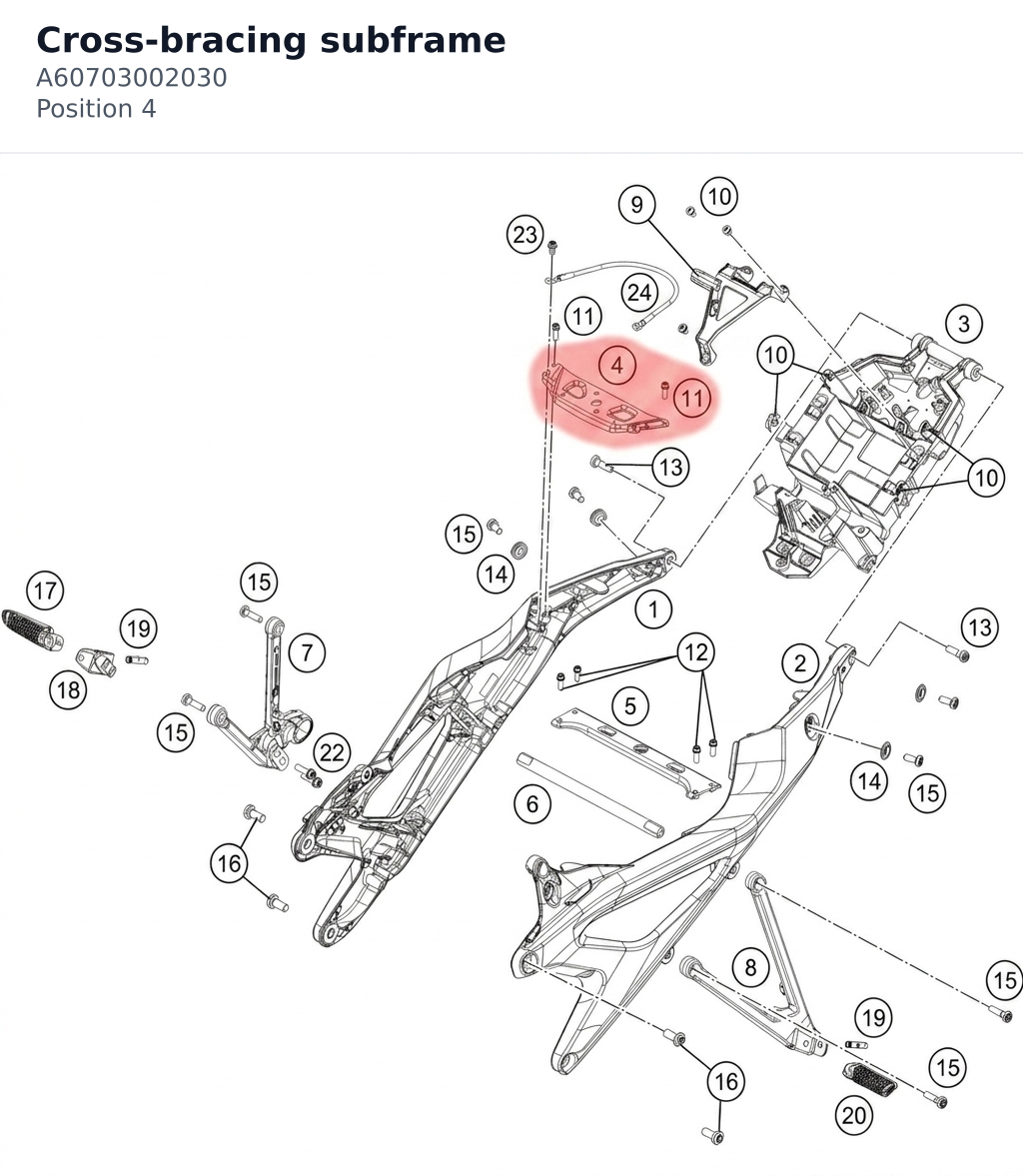 Diagram preview: Cross-bracing subframe (A60703002030)