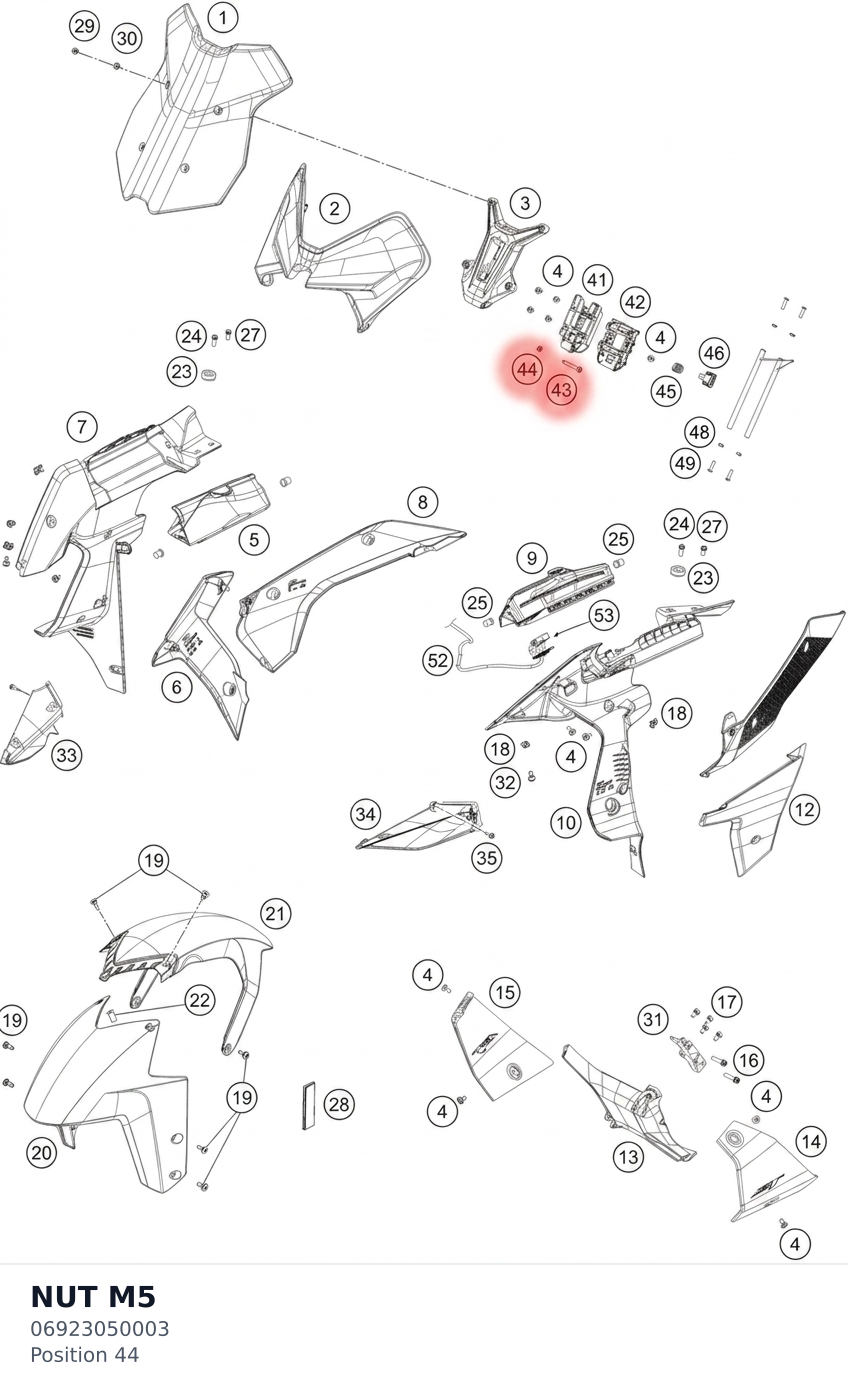 Diagram preview: NUT M5 (06923050003)