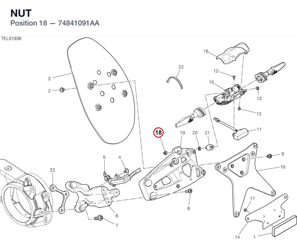 NUT 74841091AA diagram position