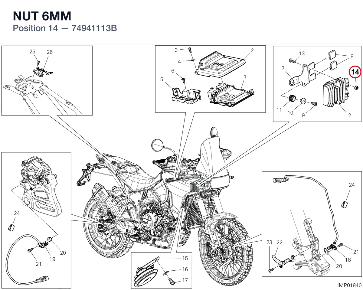 NUT 6MM 74941113B diagram position