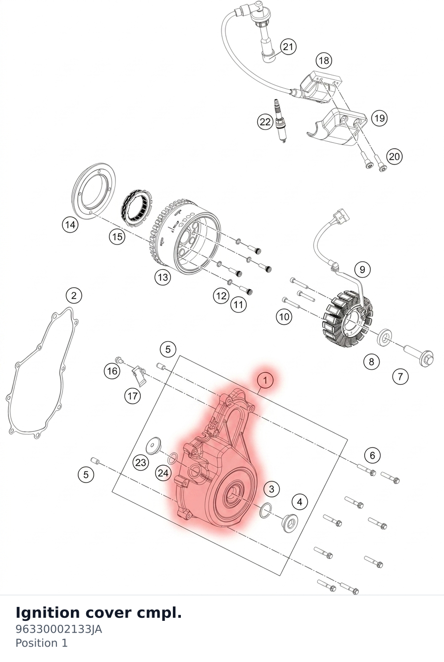 Diagram preview: Ignition cover cmpl. (96330002133JA)