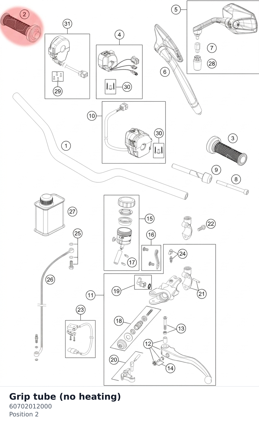 Diagram preview: Grip tube (no heating) (60702012000)