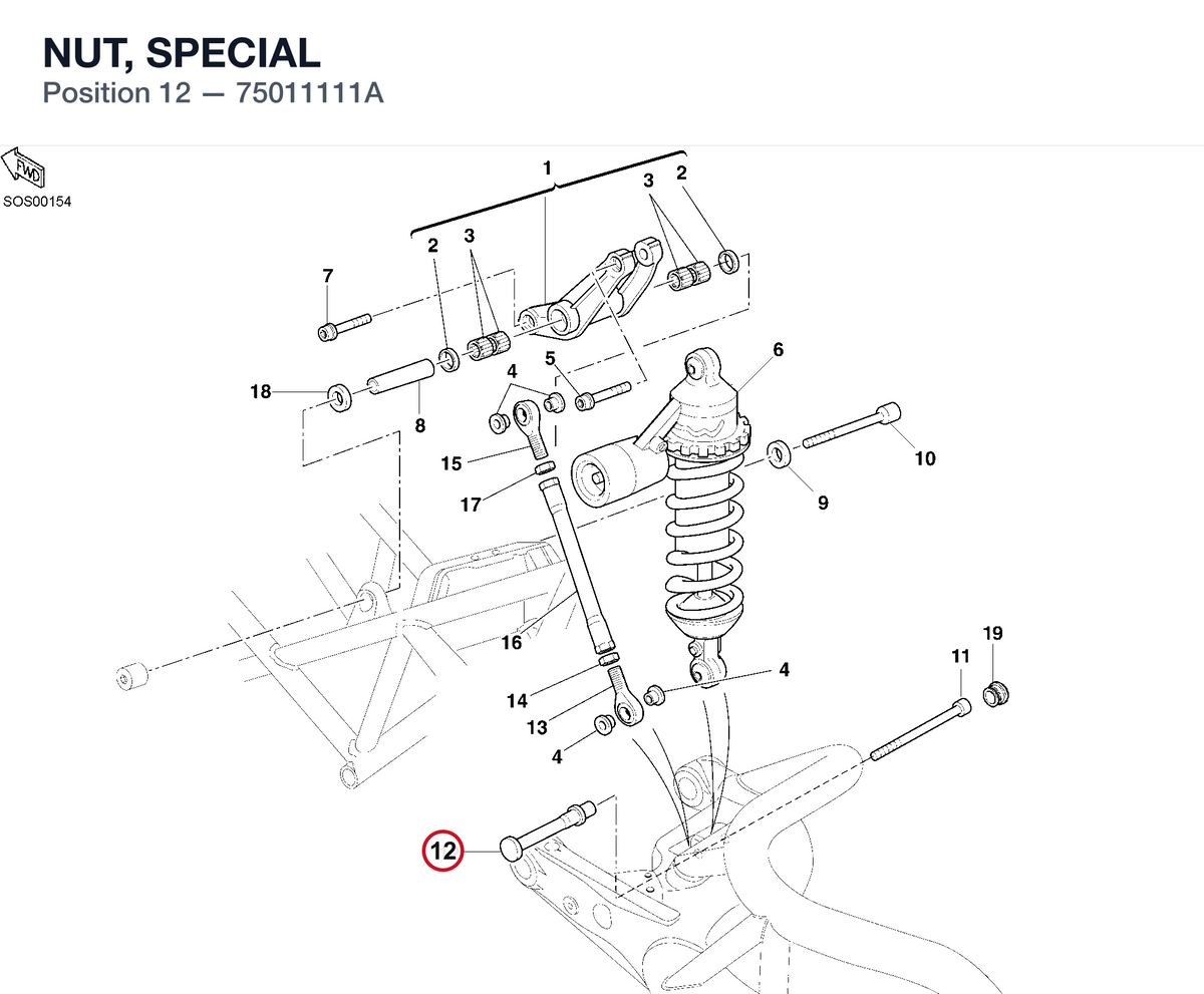 NUT, SPECIAL 75011111A diagram position