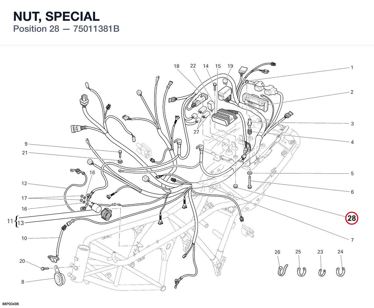 NUT, SPECIAL 75011381B diagram position