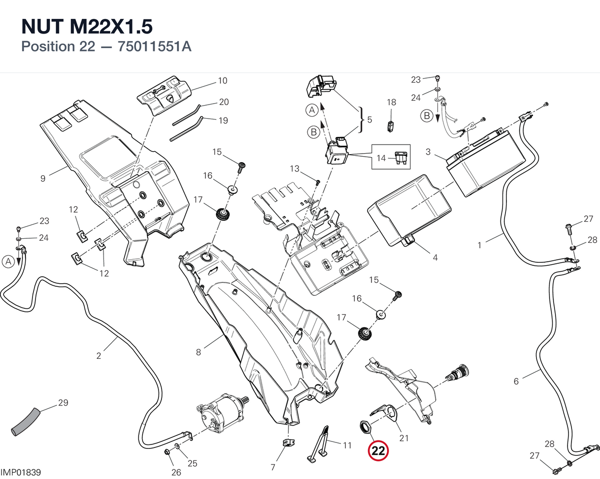 NUT M22X1.5 75011551A diagram position