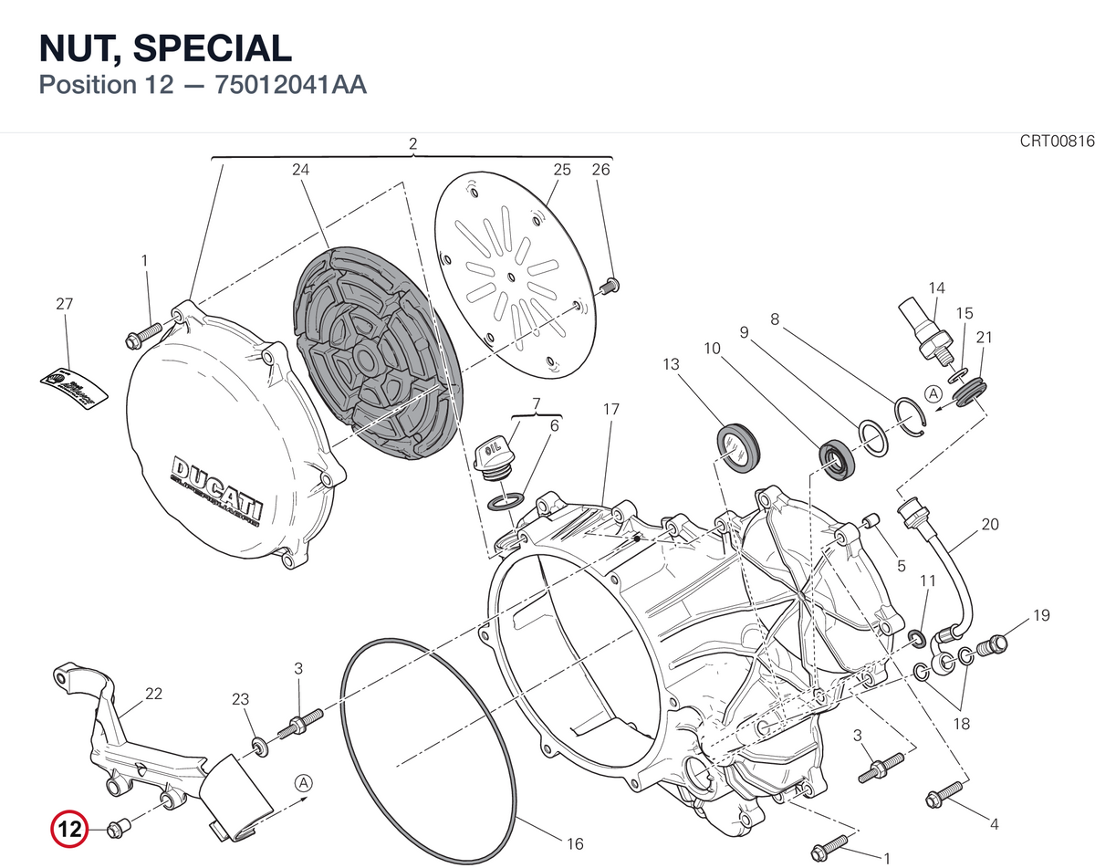 NUT, SPECIAL 75012041AA diagram position