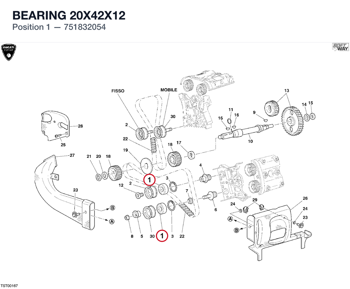BEARING 20X42X12 751832054 diagram position