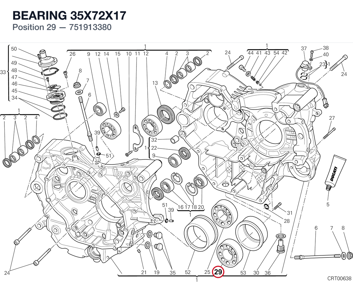 BEARING 35X72X17 751913380 diagram position