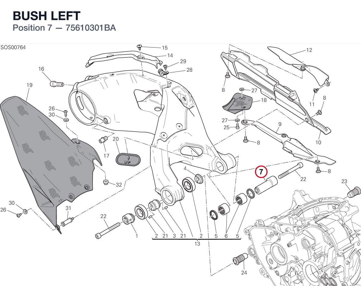 BUSH LEFT 75610301BA diagram position