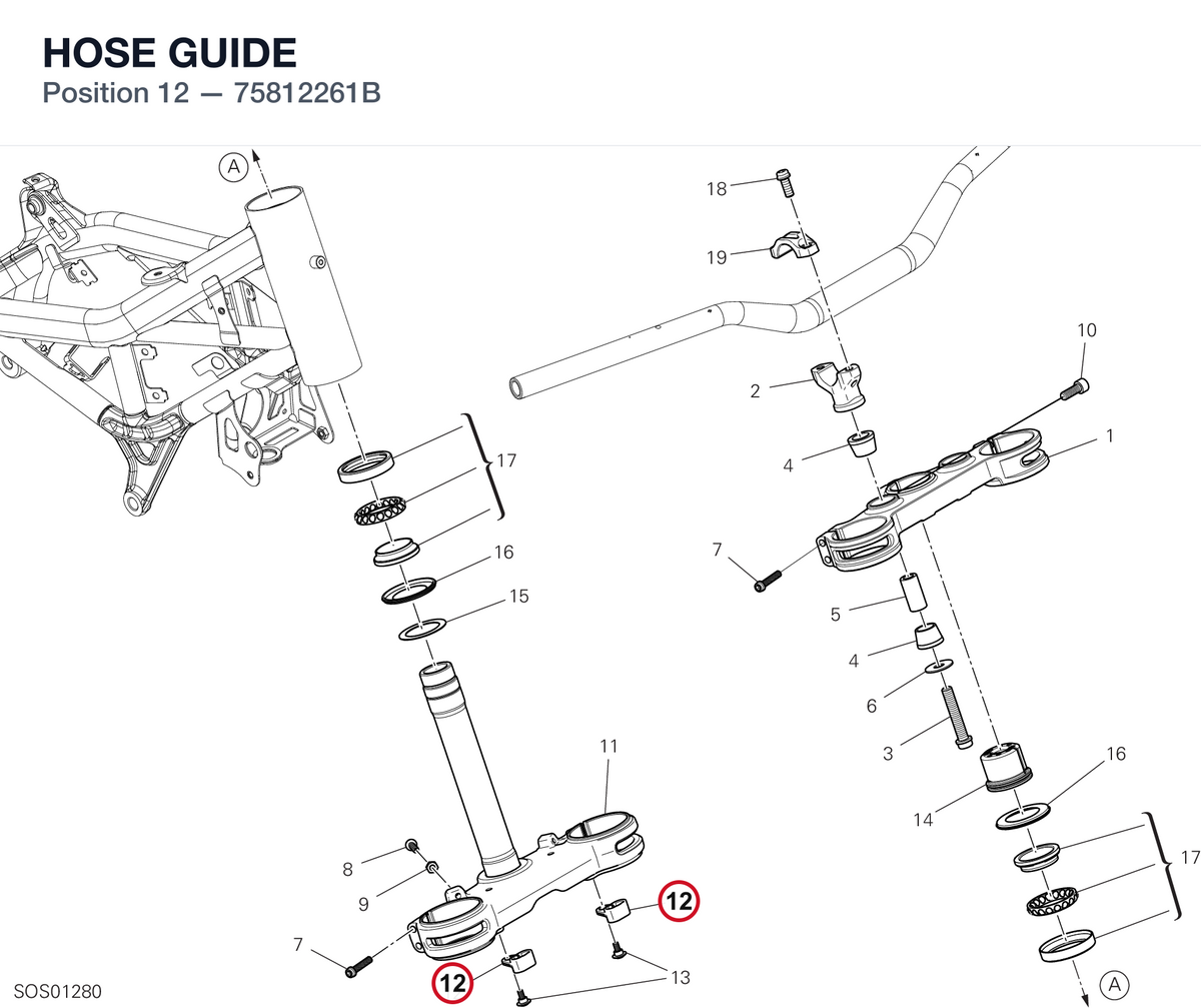 HOSE GUIDE 75812261B diagram position