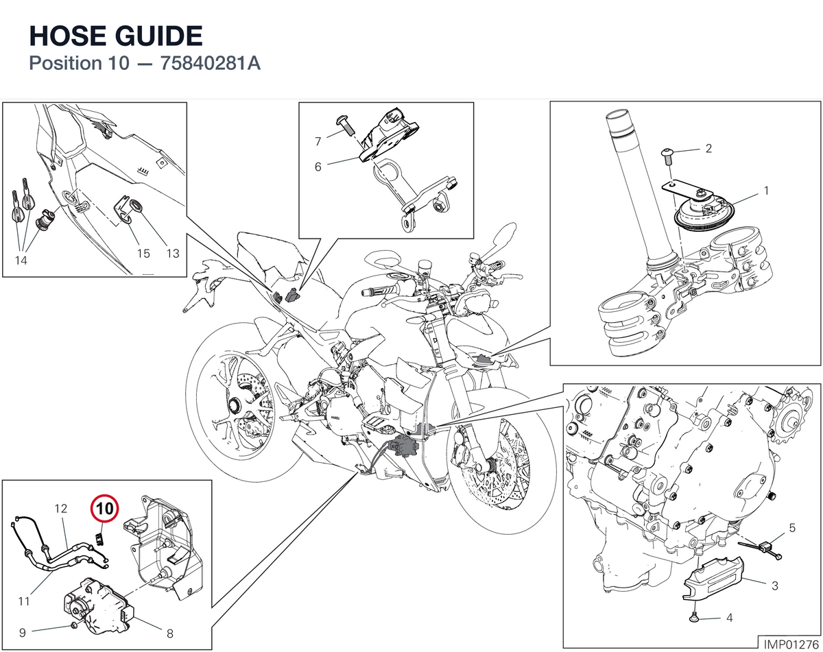 HOSE GUIDE 75840281A diagram position