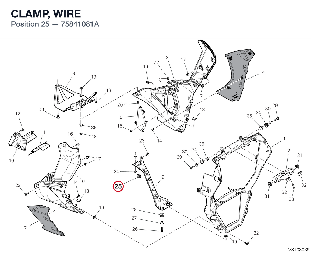 CLAMP, WIRE 75841081A diagram position