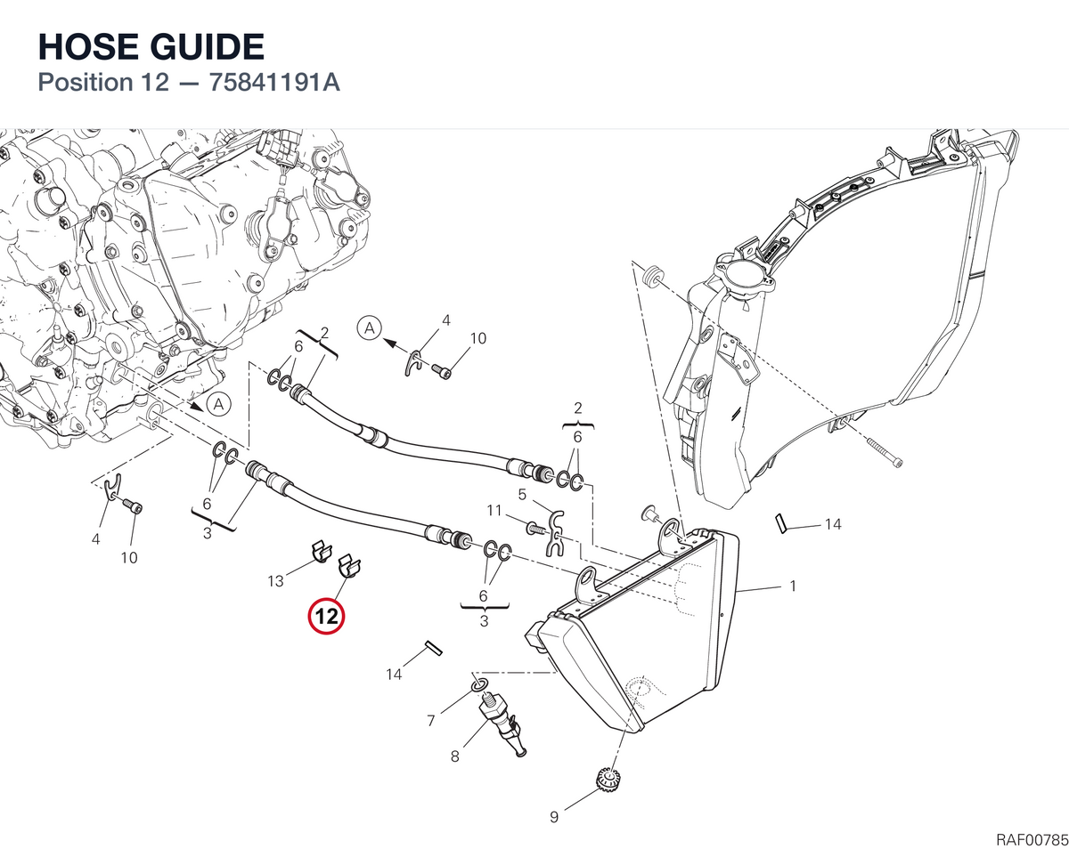 HOSE GUIDE 75841191A diagram position