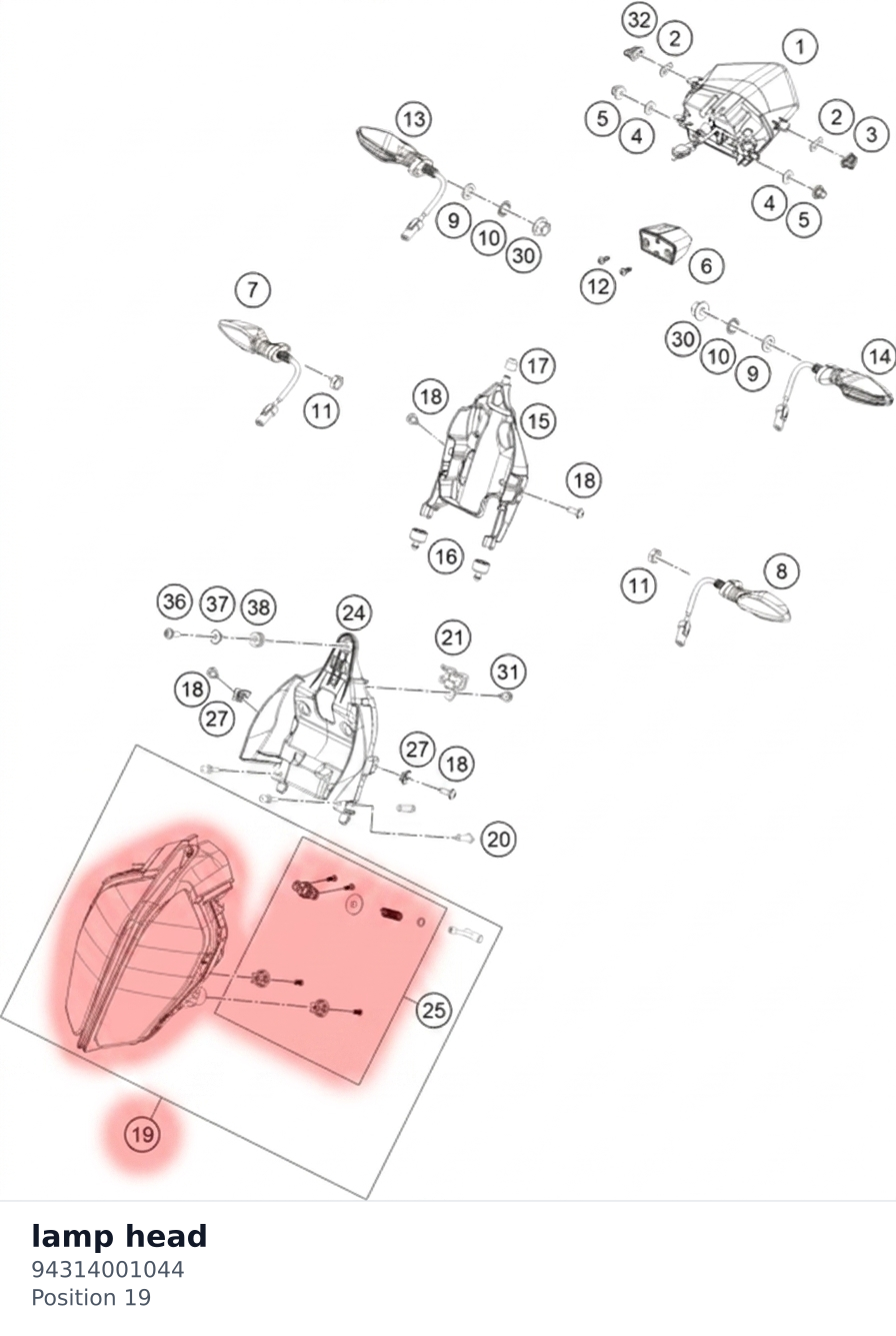 Diagram preview: lamp head (94314001044)
