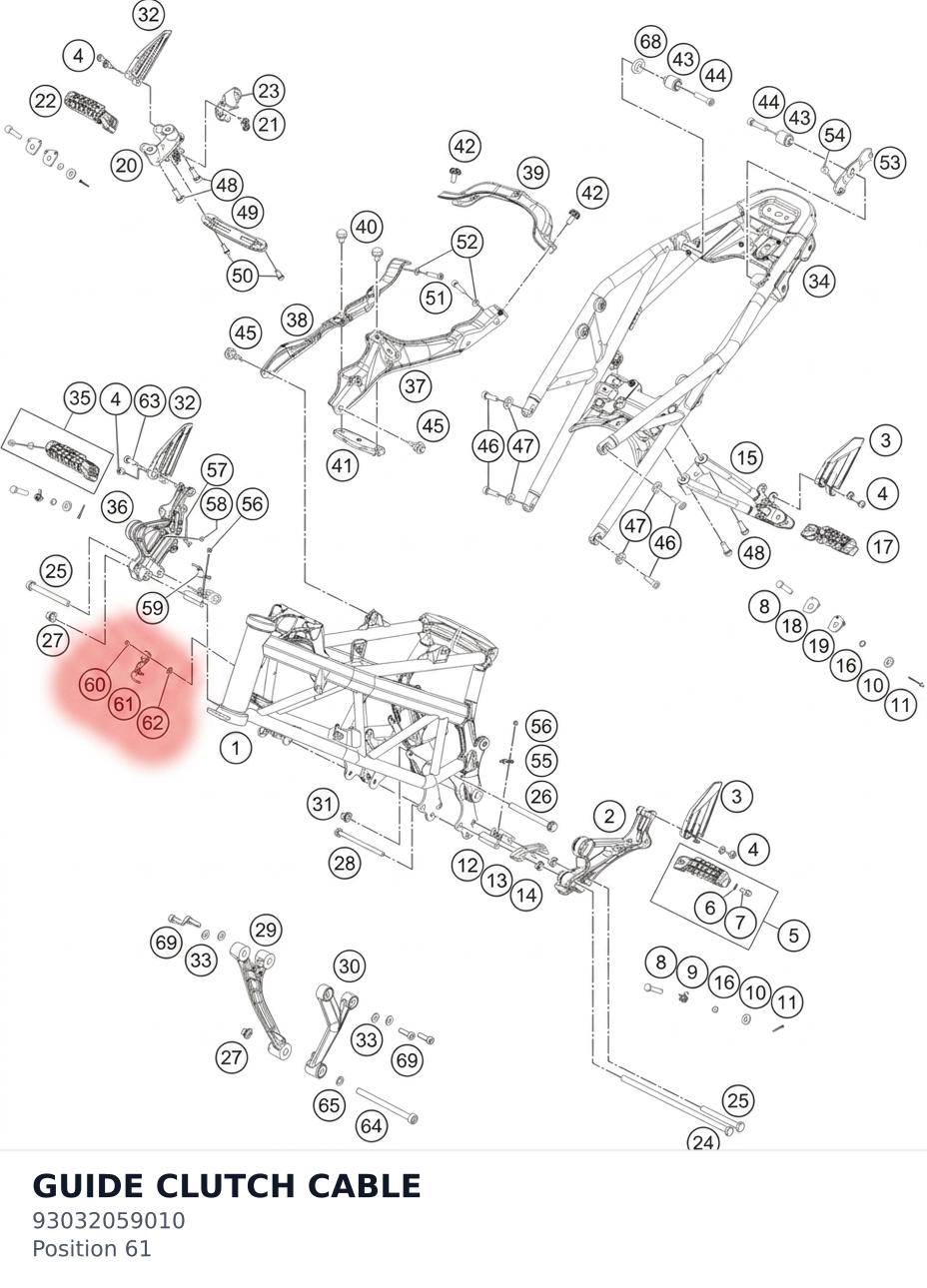 Diagram preview: GUIDE CLUTCH CABLE (93032059010)