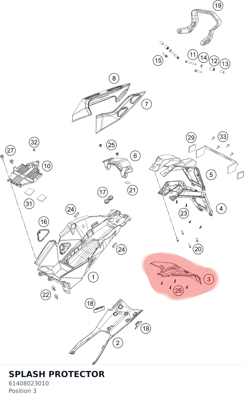 Diagram preview: SPLASH PROTECTOR (61408023010)