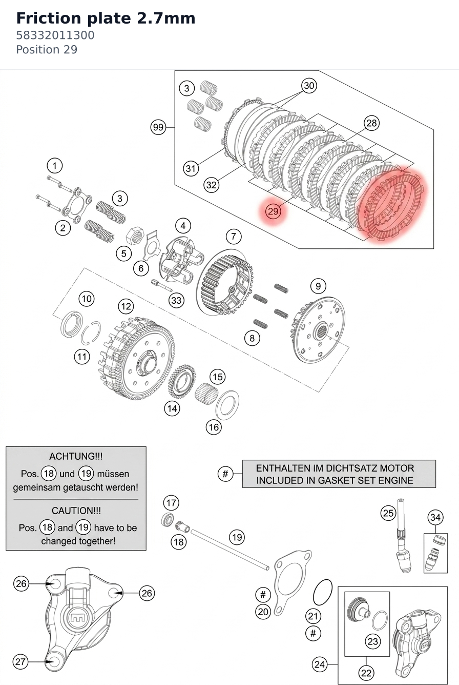 Diagram preview: Friction plate 2.7mm (58332011300)