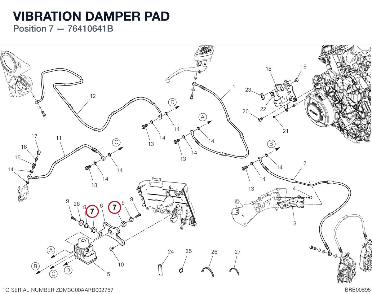 VIBRATION DAMPER PAD 76410641B diagram position