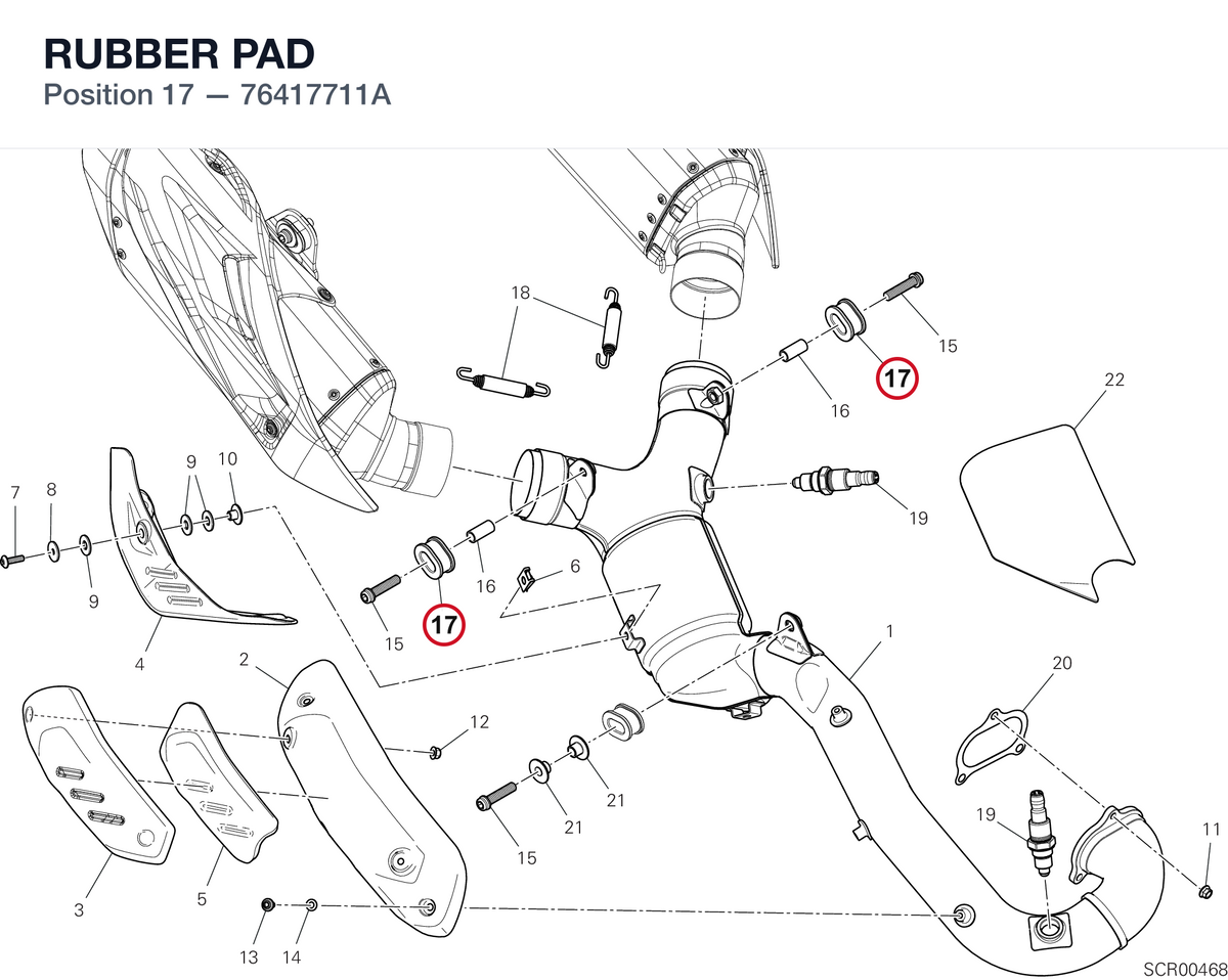 RUBBER PAD 76417711A diagram position