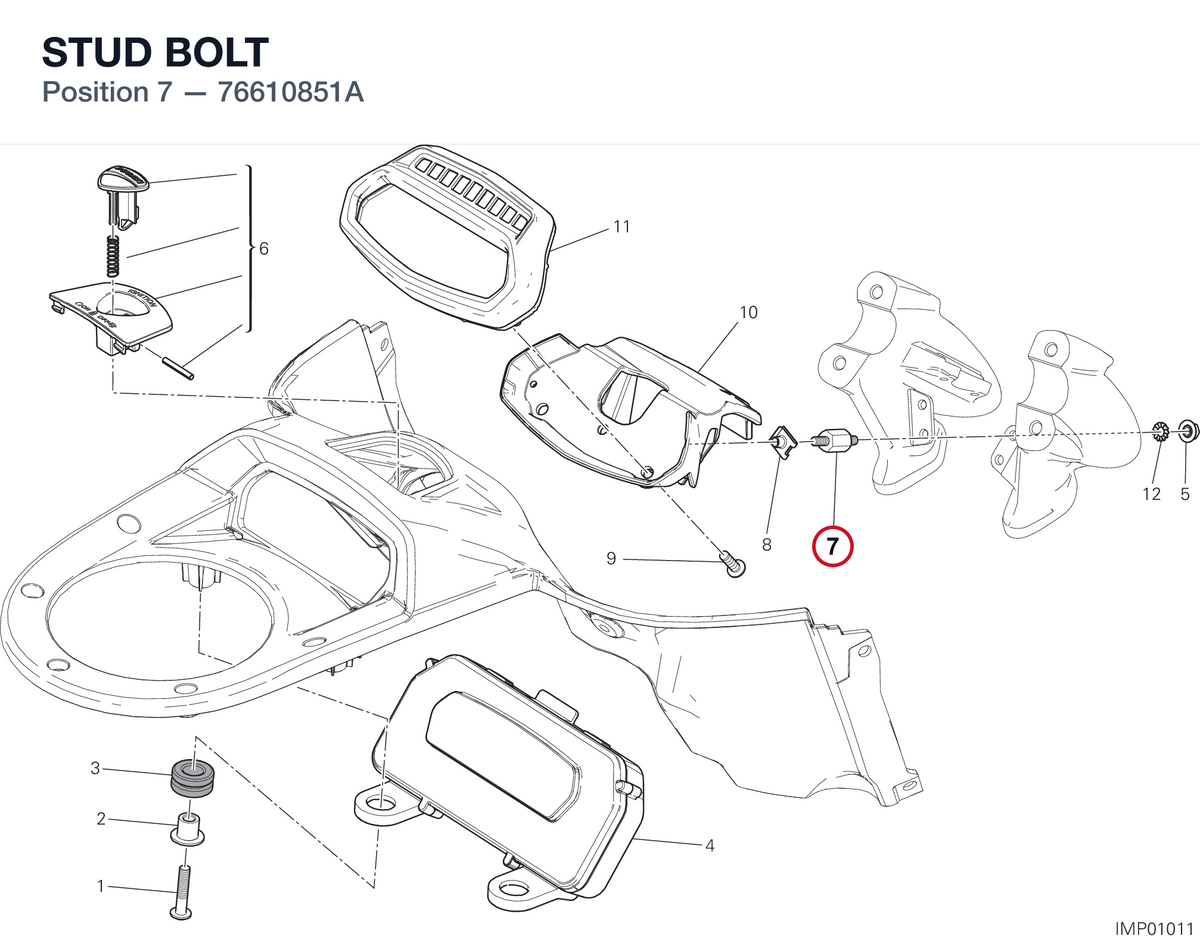 STUD BOLT 76610851A diagram position