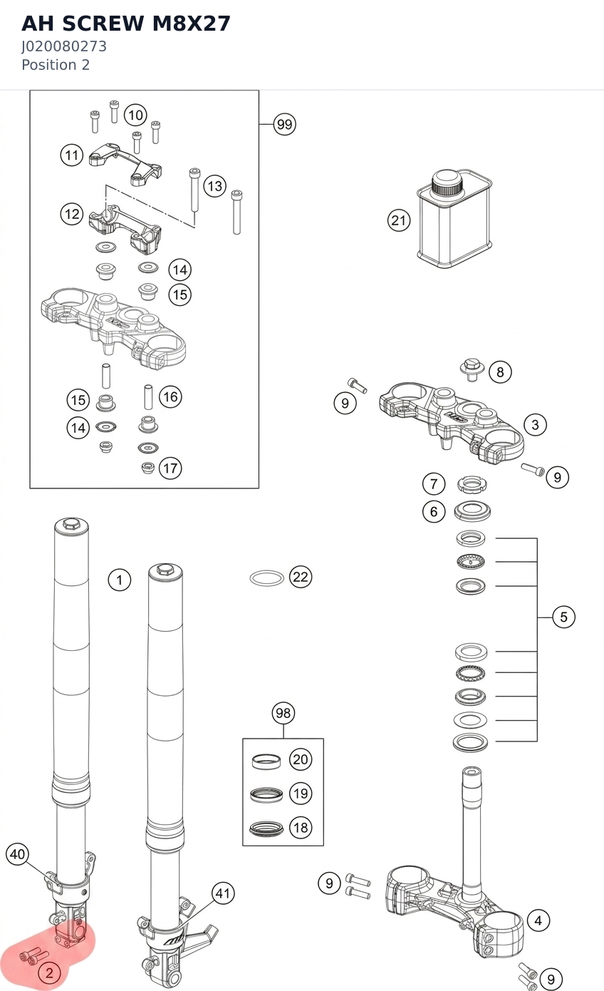 Diagram preview: AH SCREW M8X27 (J020080273)