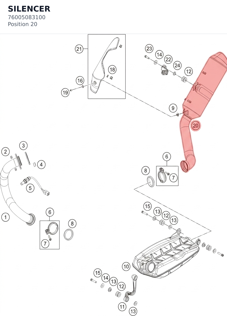 Diagram preview: SILENCER (76005083100)
