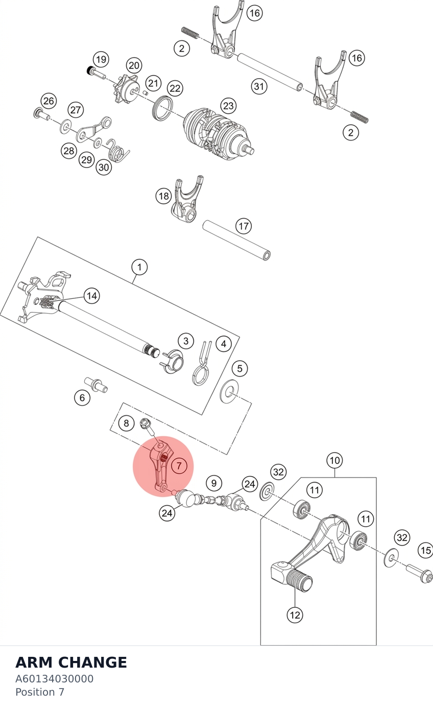 Diagram preview: ARM CHANGE (A60134030000)