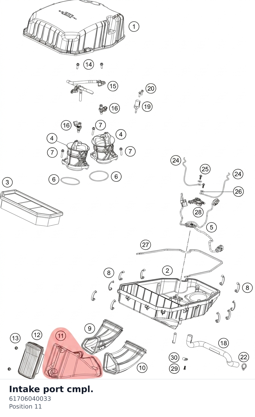 Diagram preview: Intake port cmpl. (61706040033)