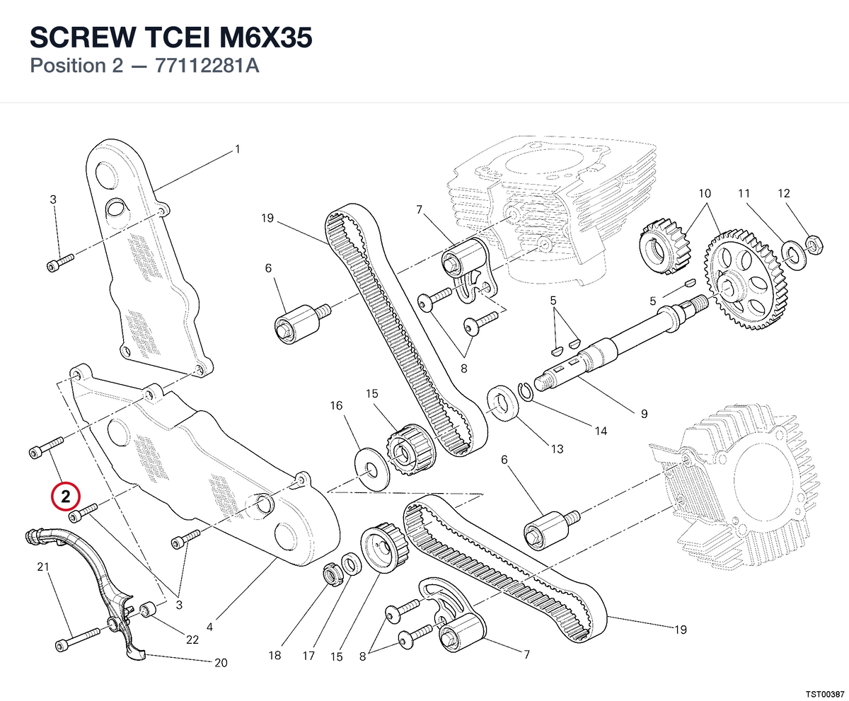 SCREW TCEI M6X35 77112281A diagram position