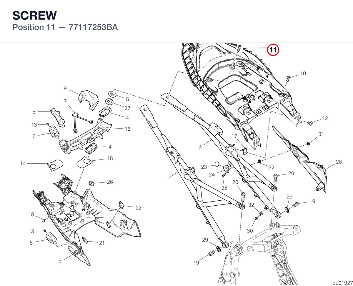 SCREW 77117253BA diagram position