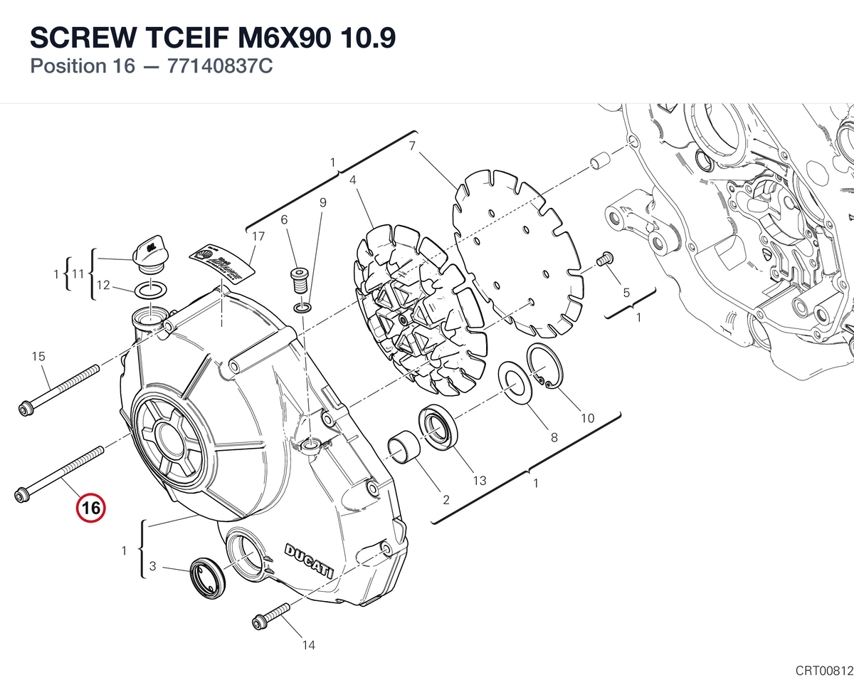 SCREW TCEIF M6X90 10.9 77140837C diagram position