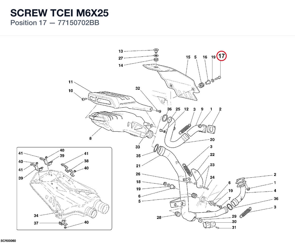 SCREW TCEI M6X25 77150702BB diagram position