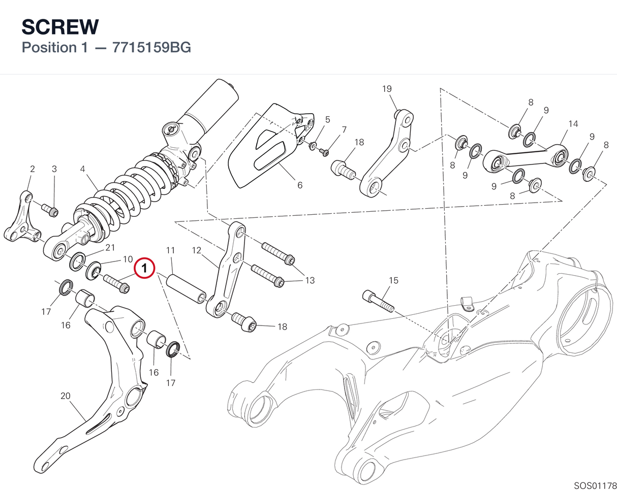 SCREW 7715159BG diagram position