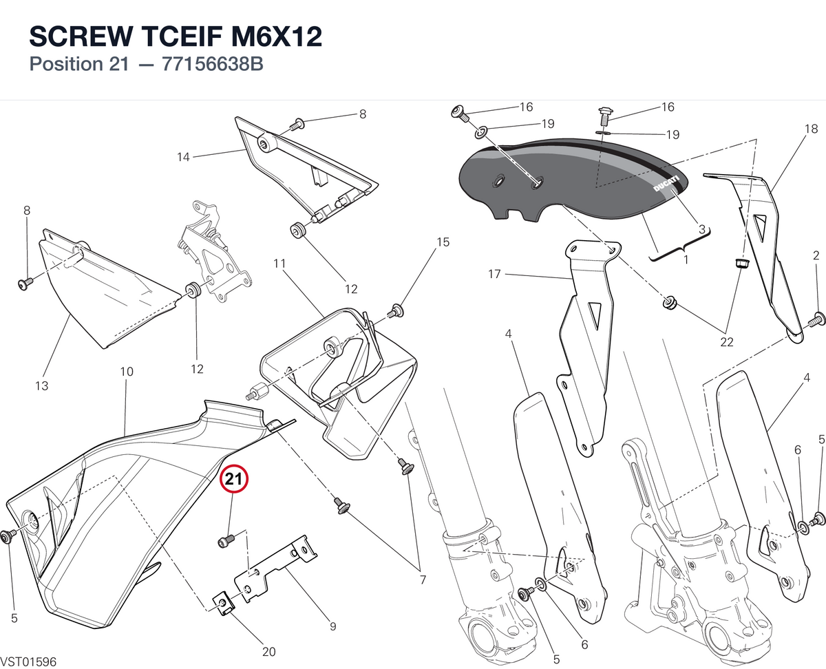 SCREW TCEIF M6X12 77156638B diagram position