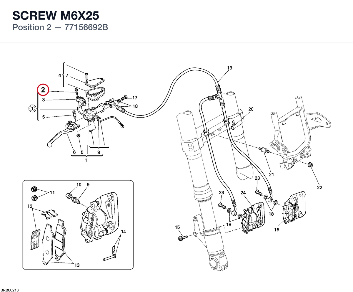 SCREW M6X25 77156692B diagram position