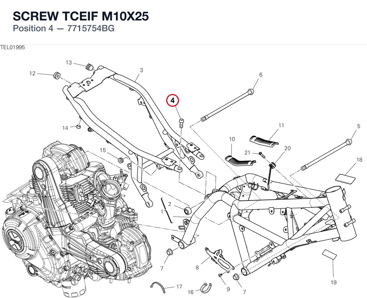 SCREW TCEIF M10X25 7715754BG diagram position