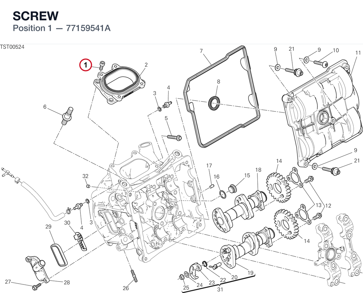SCREW 77159541A diagram position