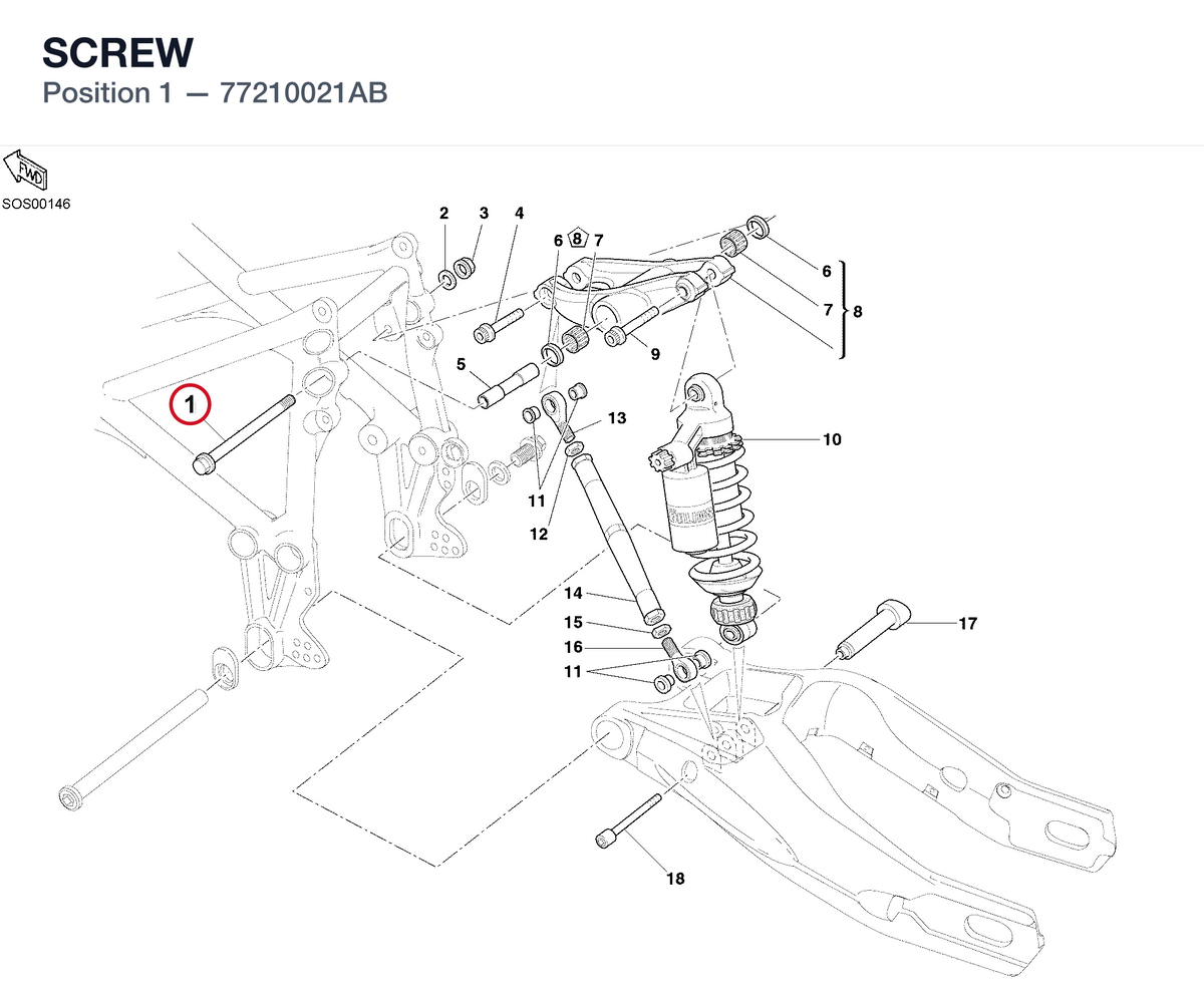 SCREW 77210021AB diagram position