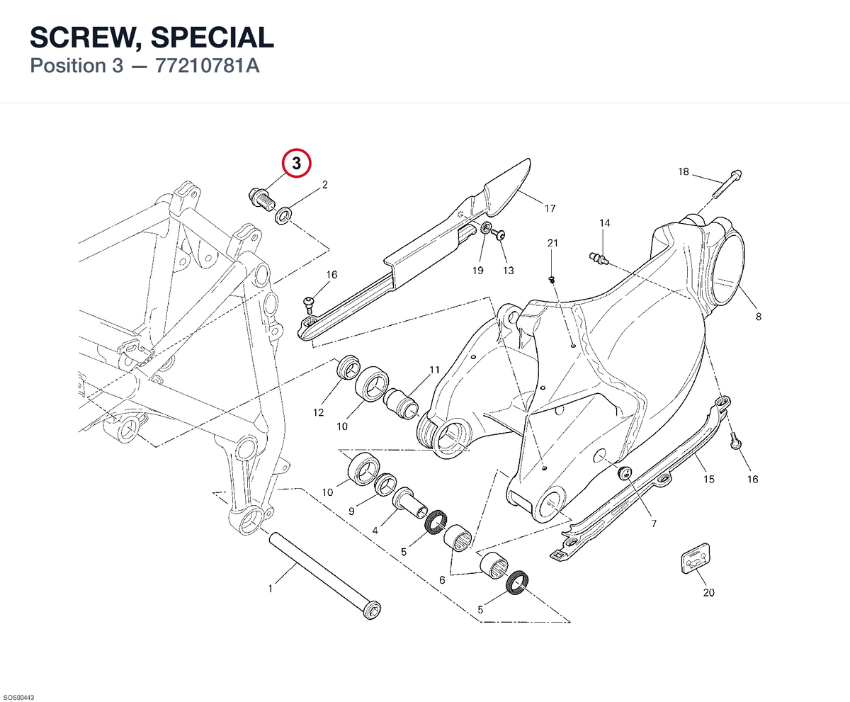 SCREW, SPECIAL 77210781A diagram position