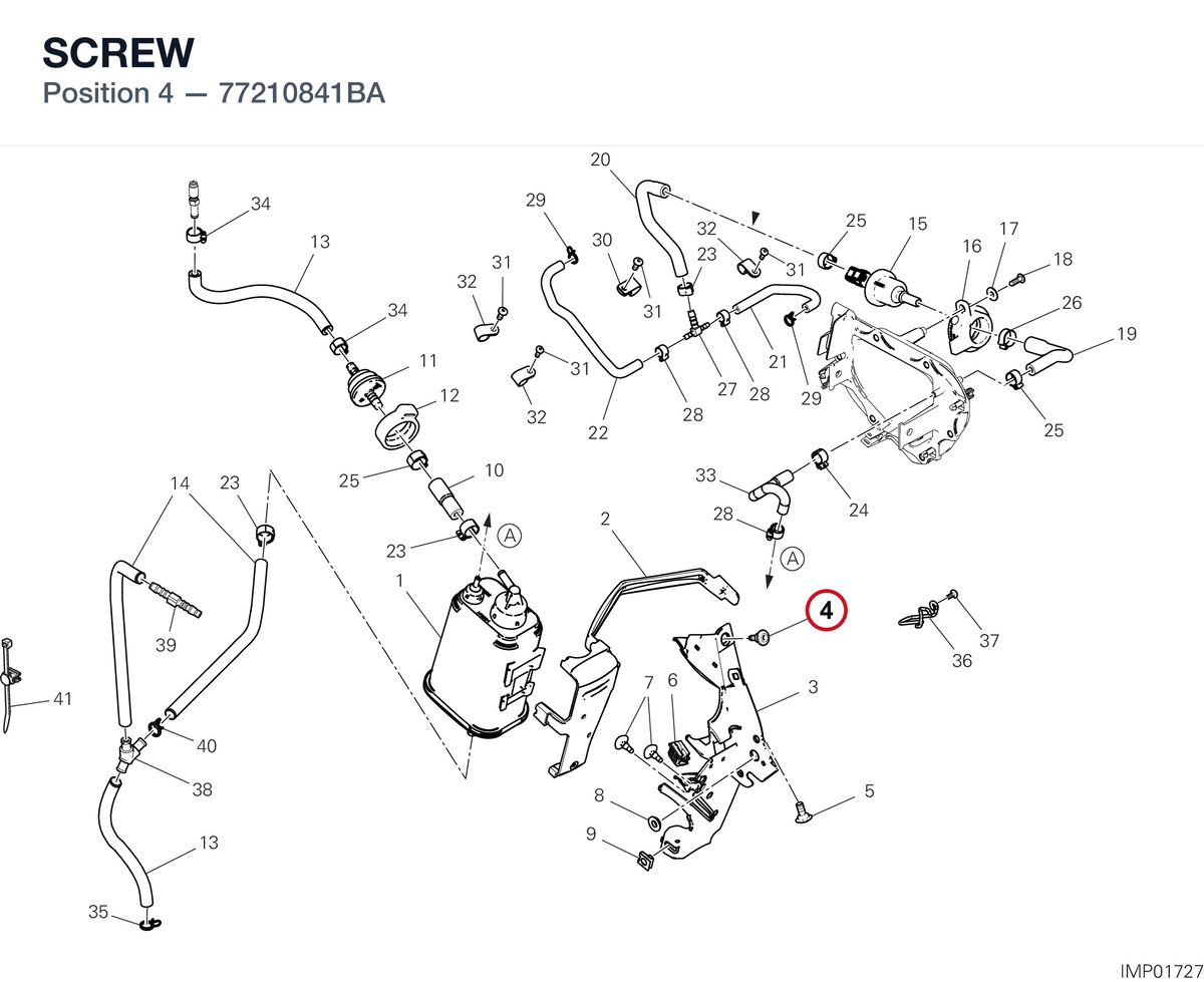 SCREW 77210841BA diagram position