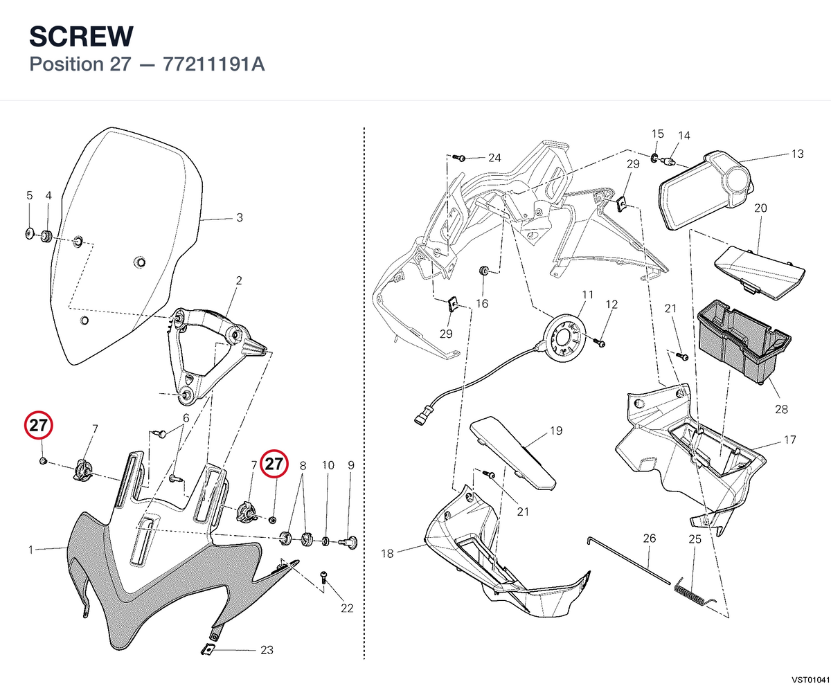 SCREW 77211191A diagram position